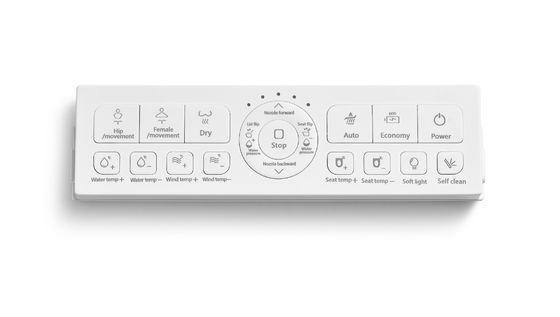 U Shape Soft Close Sanitary Ware Night Mode Smart Toilet Seat con plastica antibatterica di fascia alta e ammortizzatore incorporato